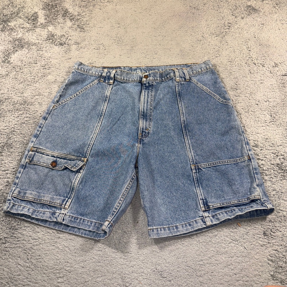 Levi's Mens 560 Cargo Pocket Loose Fit Denim Shorts 42 Blue Light Wash Vintage